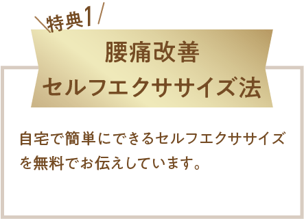 来院特典1、腰痛改善セルフエクササイズ法