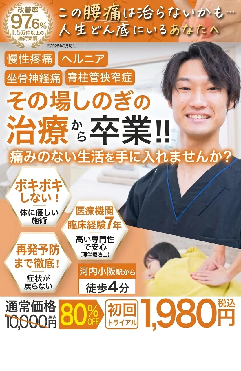 腰痛専門整体誠天のスマホ用ヘッダー